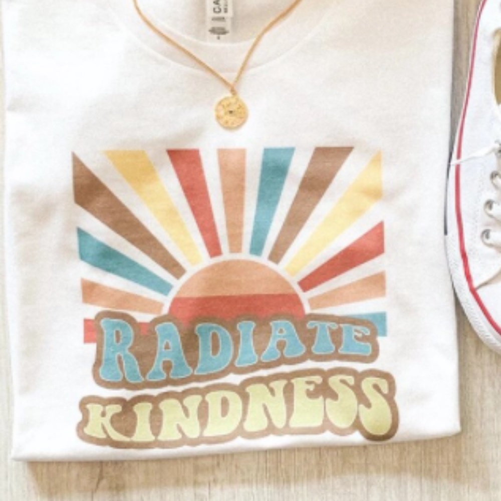 Boho White Radiate Kindness Graphic Tee - Picture 3 of 3